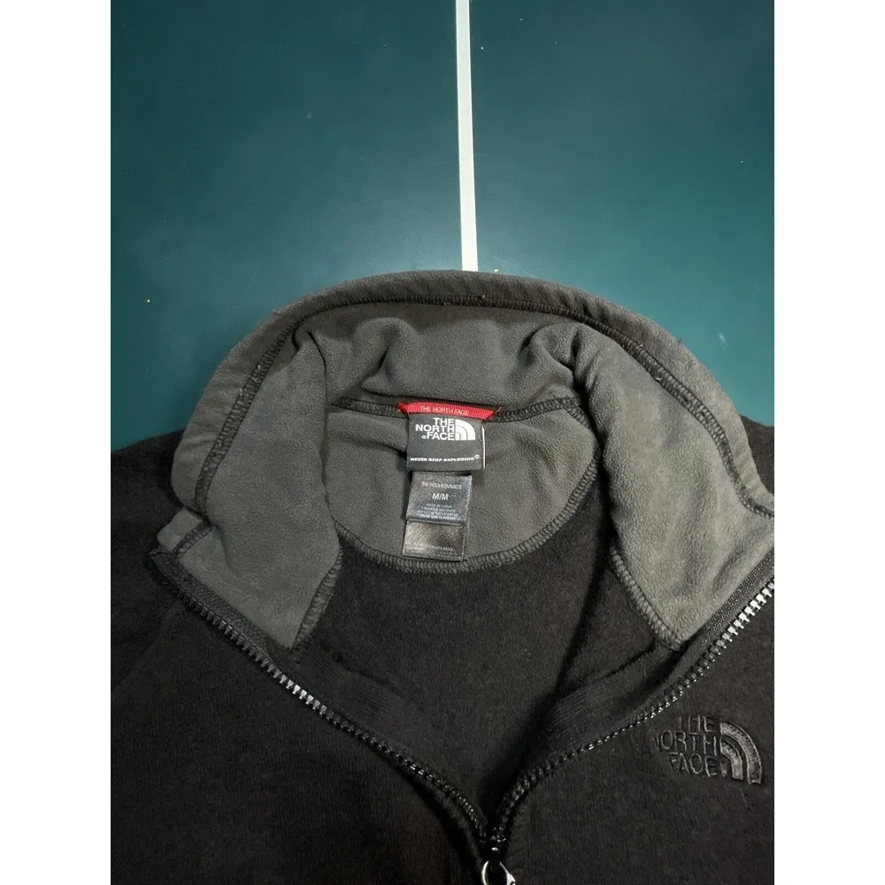 The North Face Sweater Men's Medium Black Wool Cotton‎ Blend 1/4 Zip Mock Next